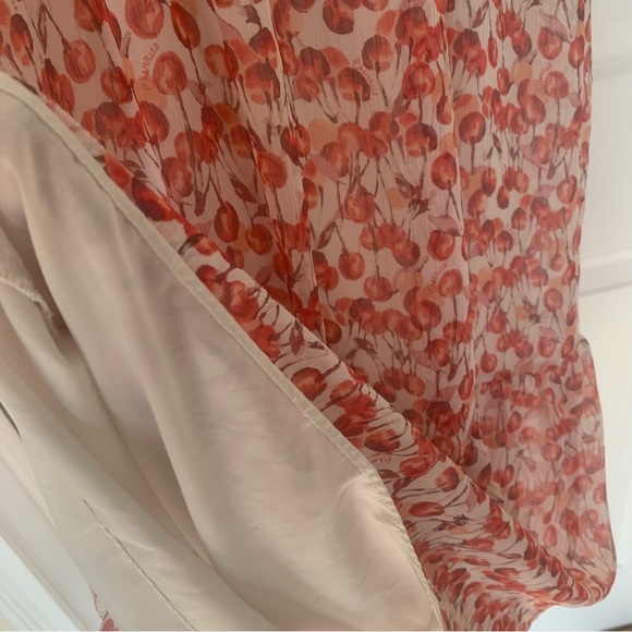 LC Lauren Conrad Cherry Print Maxi Dress Ruffle Trim 8 - Picture 6 of 9